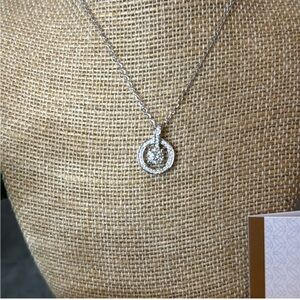 0.5 CTW Triple White Gold Plated Moissanite Necklace